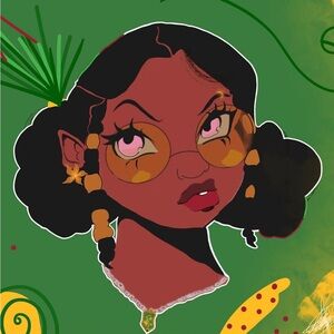 Black Curly Hair Art Wall Decor with Dynamic Silhouette